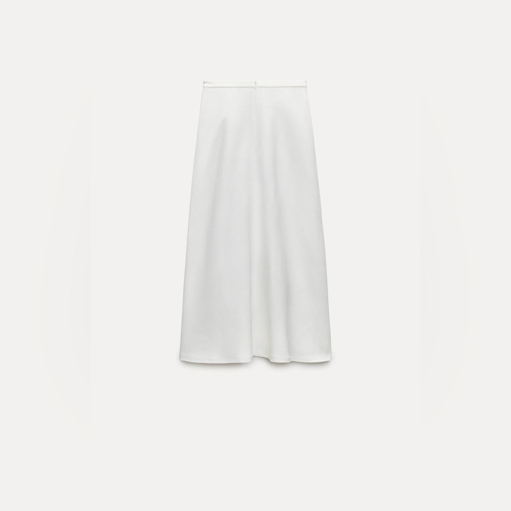 Zara ZW Collection Skirt With Contrast Linen Embroidery - Picture 4 of 13